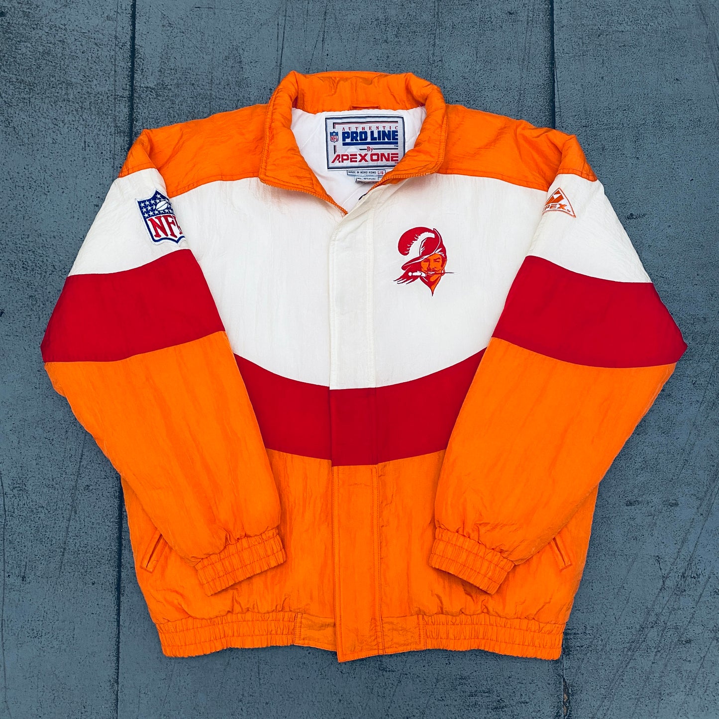 Tampa Bay Buccaneers: 1990's Apex One Creamsicle Fullzip Wave Proline Jacket (L)