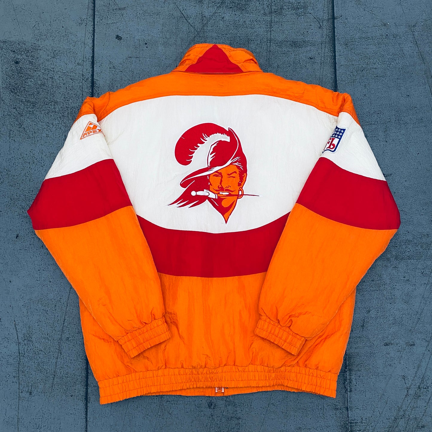 Tampa Bay Buccaneers: 1990's Apex One Creamsicle Fullzip Wave Proline Jacket (L)