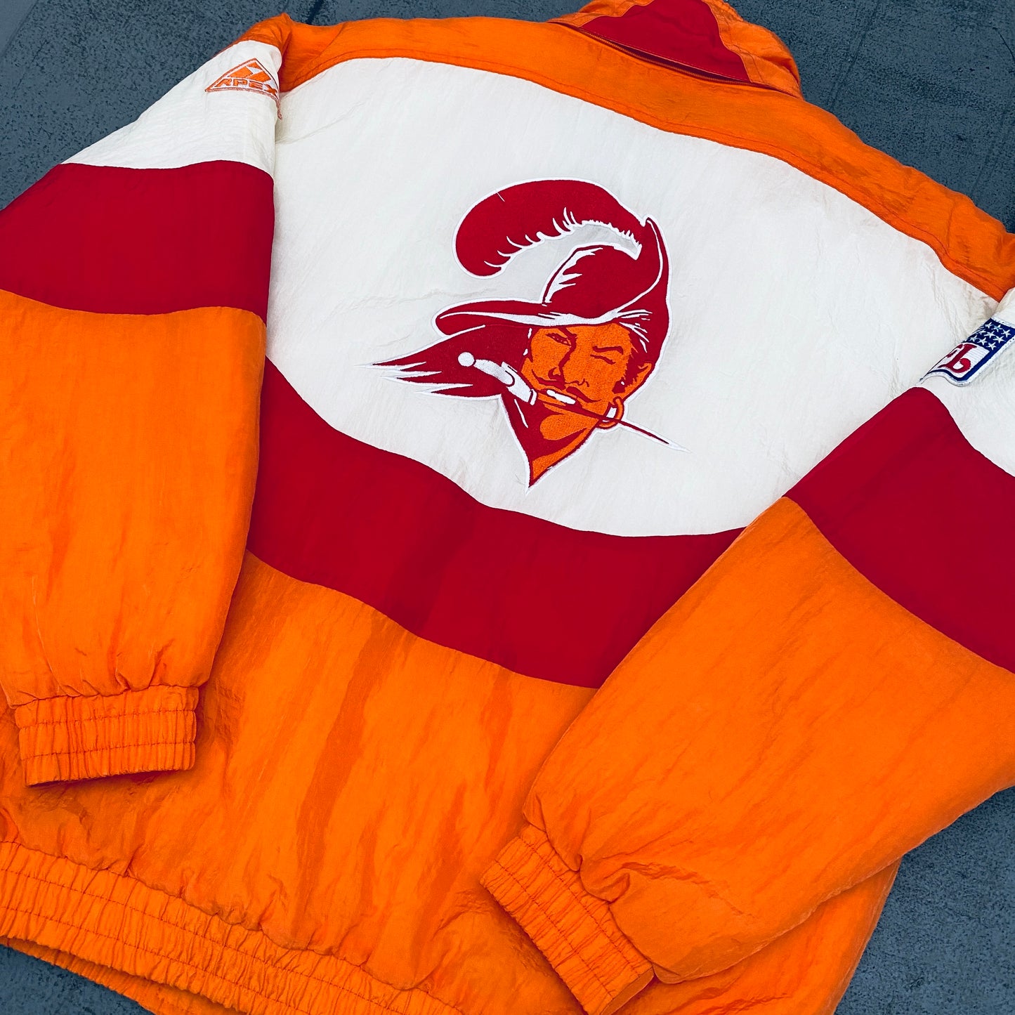 Tampa Bay Buccaneers: 1990's Apex One Creamsicle Fullzip Wave Proline Jacket (L)