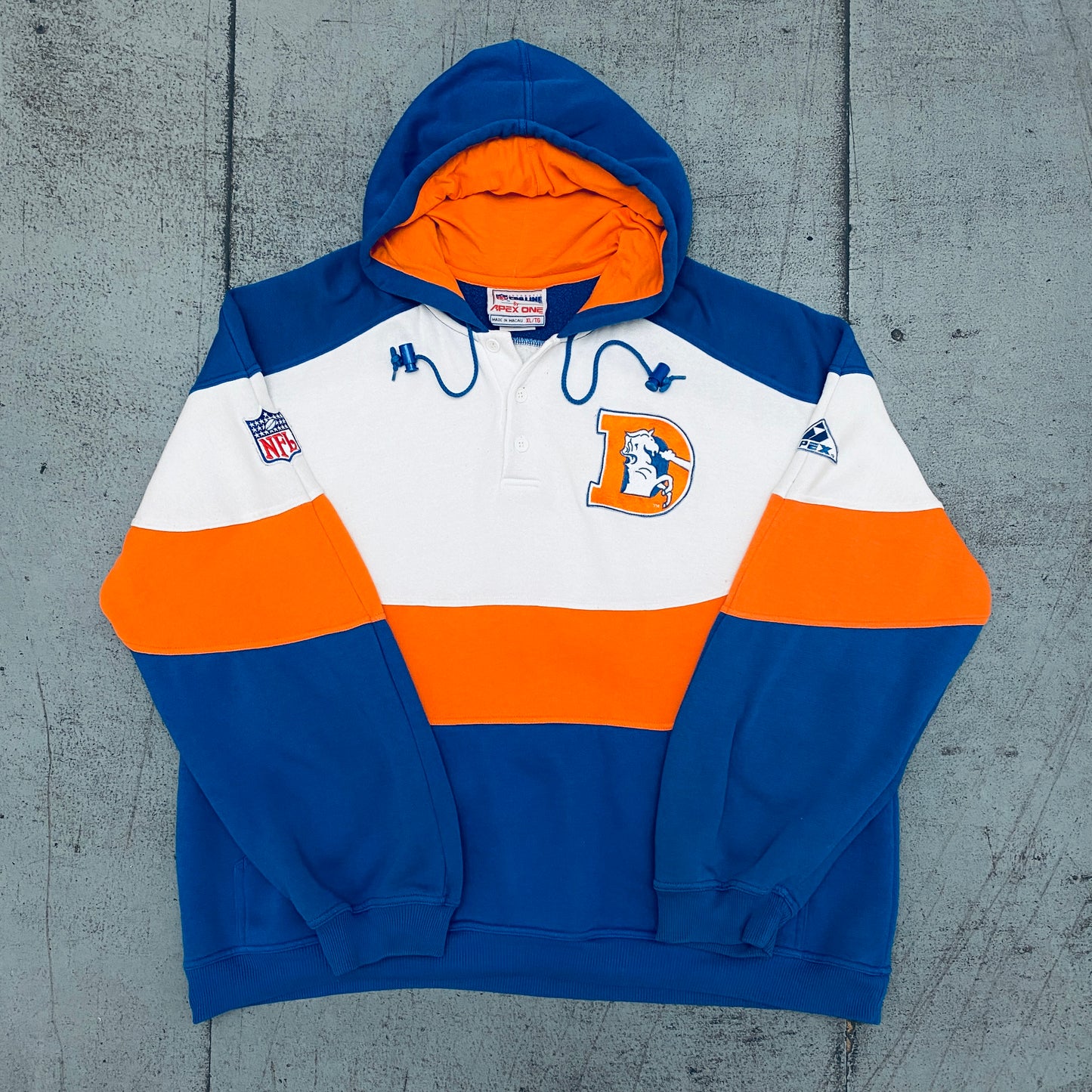 Denver Broncos: 1990's Apex One Wave Proline Hoodie (XL)