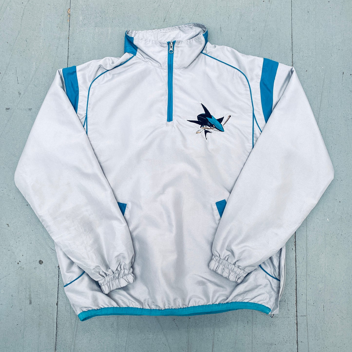 San Jose Sharks: 2005 GIII Sports 1/4 Zip Rink Side jacket (M)