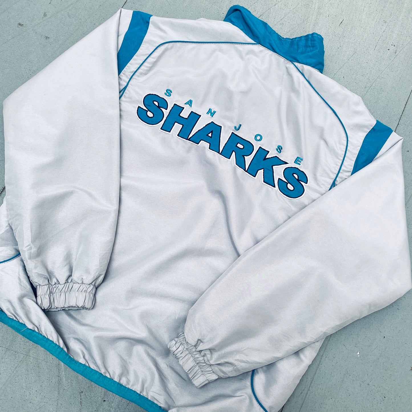 San Jose Sharks: 2005 GIII Sports 1/4 Zip Rink Side jacket (M)