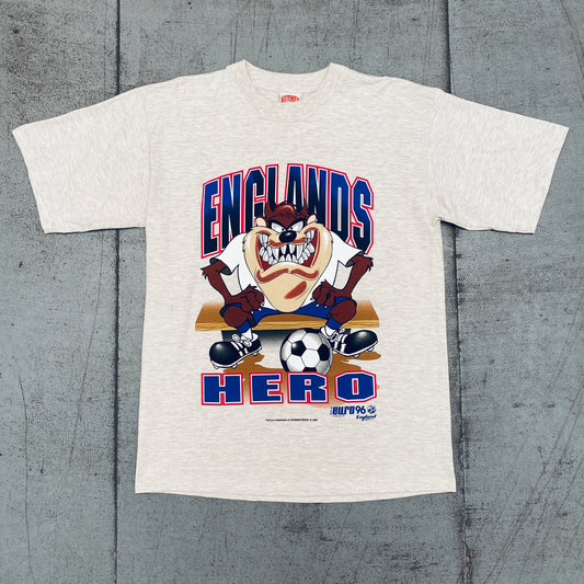 England: 1994 Nutmeg Mills Taz Euro 96 Graphic Tee (M)