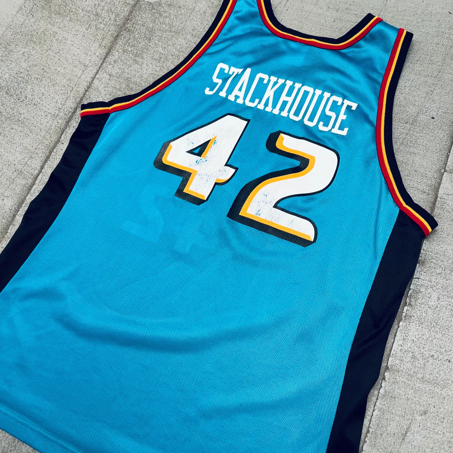 Detroit Pistons: Jerry Stackhouse 1997/98 Teal Champion Jersey (L/XL)