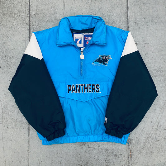 Carolina Panthers: 1994 Logo 7 Team Announce 1/4 Zip Breakaway Jacket (M)