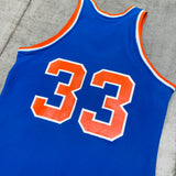 New York Knicks: Patrick Ewing (No Name) 1989/90 Blue MacGregor Sand-Knit Jersey (M)