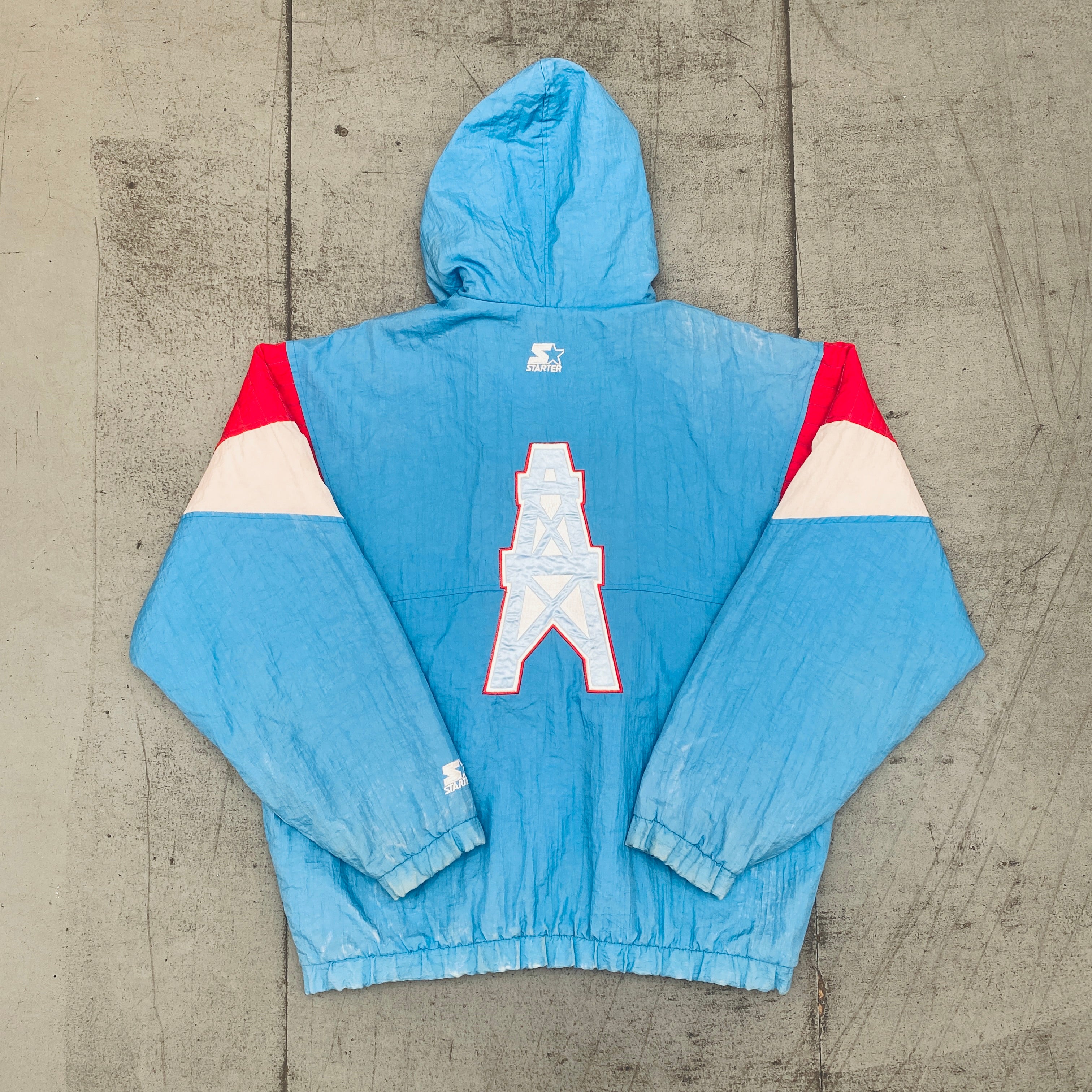Houston Oilers: 1990's 1/4 Zip Starter Breakaway Jacket (L