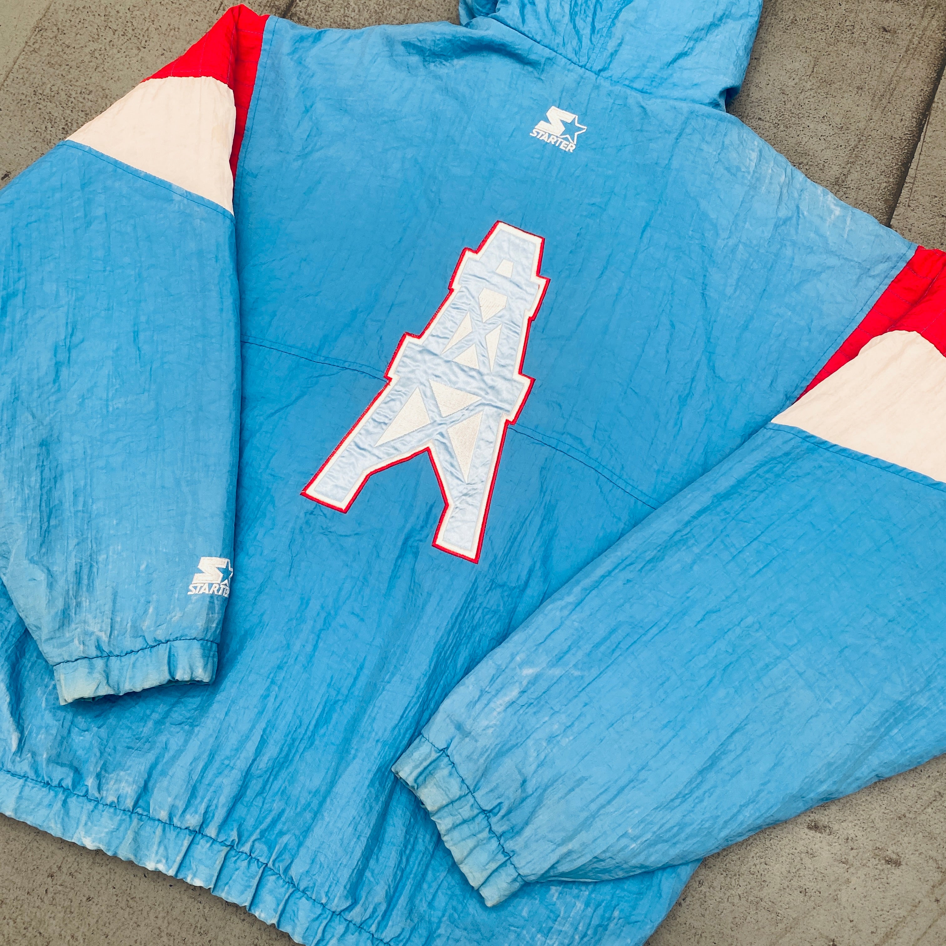 Houston Oilers: 1990's 1/4 Zip Starter Breakaway Jacket (L
