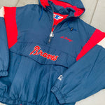 Atlanta Braves: 1990's 1/4 Zip Starter Breakaway Jacket (XL)