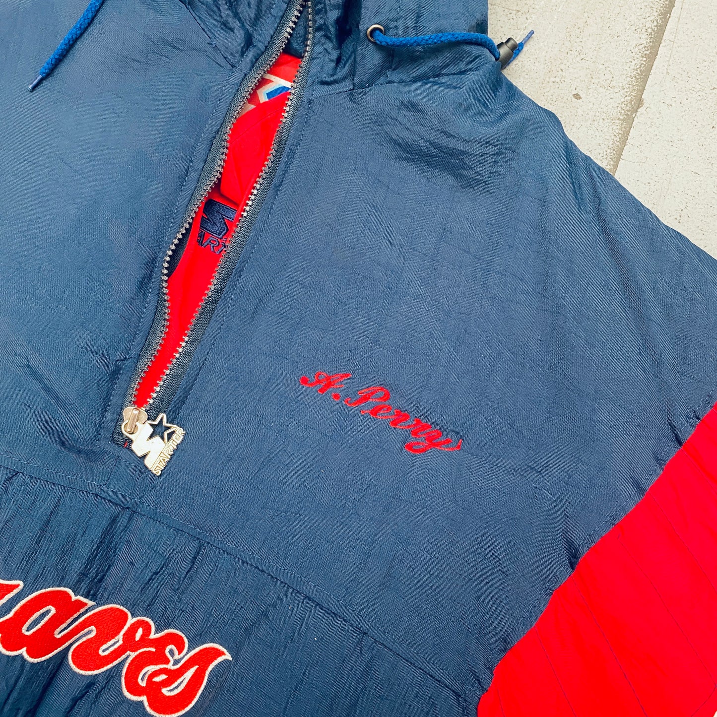 Atlanta Braves: 1990's 1/4 Zip Starter Breakaway Jacket (XL)