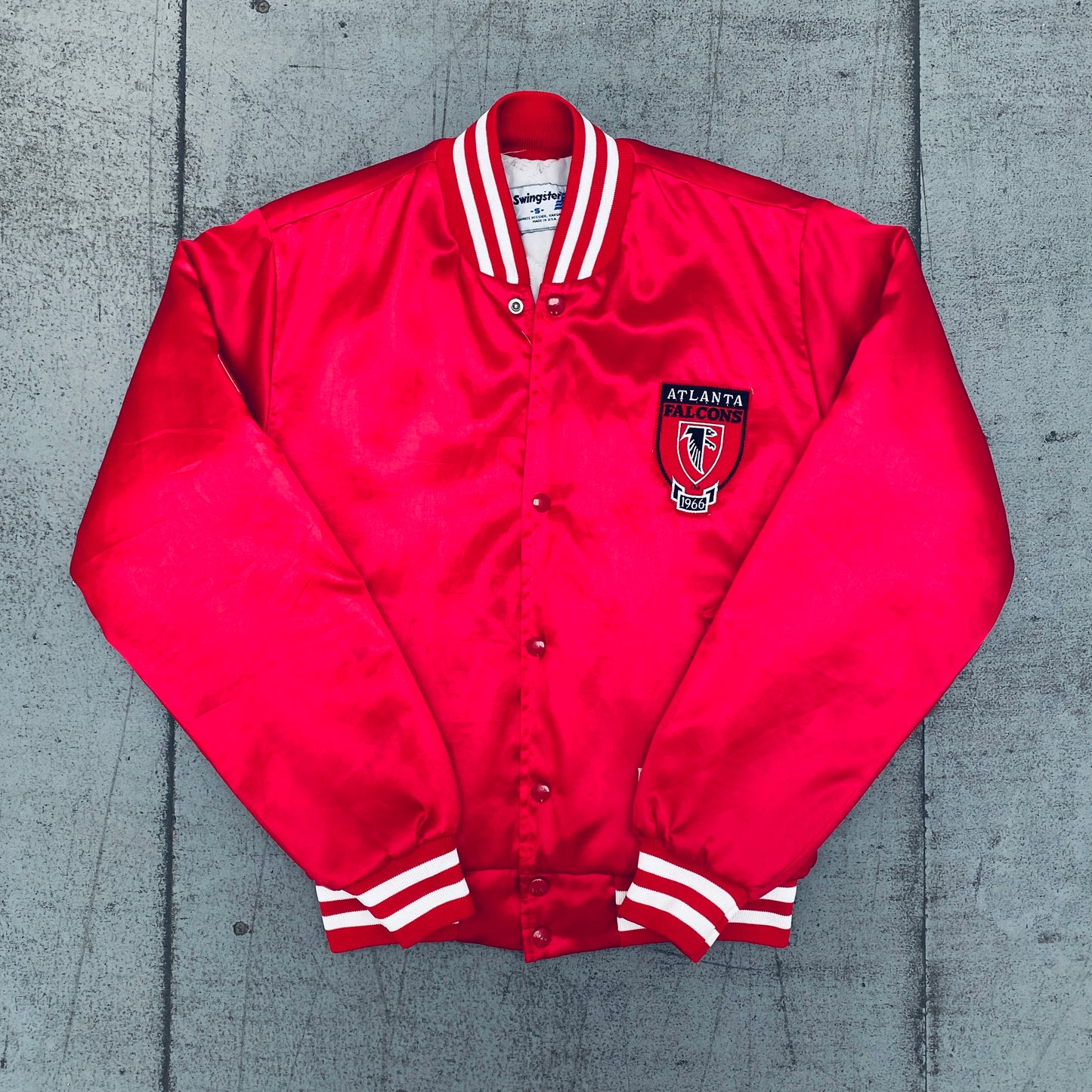 Atlanta Falcons: 1990's Satin "NVL ReWork" Bomber Jacket (S)