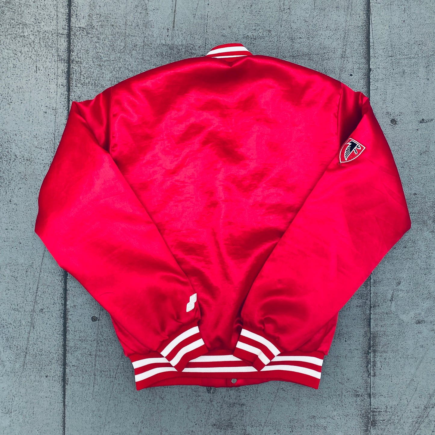 Atlanta Falcons: 1990's Satin "NVL ReWork" Bomber Jacket (S)