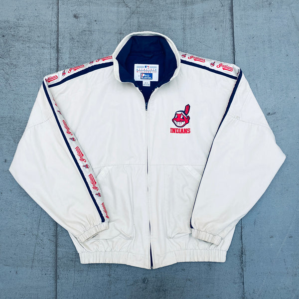 Cleveland Indians: 1990's Pro Player Canvas Fullzip Jacket (M