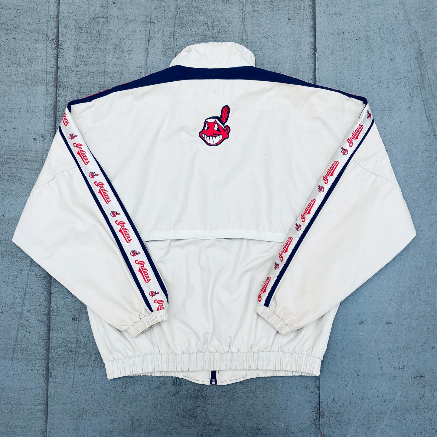 Cleveland Indians: 1990's Pro Player Canvas Fullzip Jacket (M)