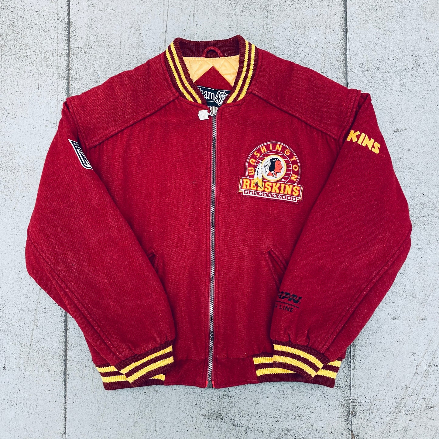 Washington Redskins: 1990's Campri Wool Fullzip Bomber Jacket (L/XL)