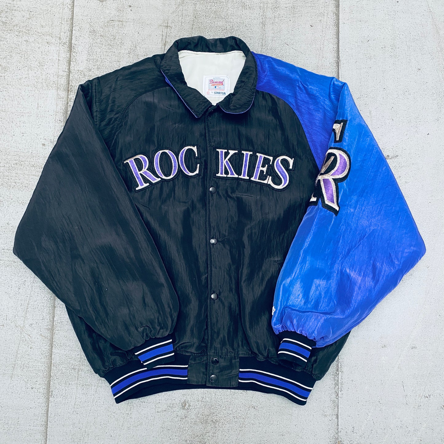 Colorado Rockies: 1990's Diamond Collection Coach's Dugout Starter Bomber Jacket (XL)