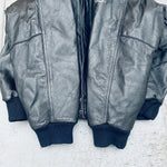 Miami Dolphins: 1990's Pro Player Blackout Leather Fullzip Bomber Jacket (L)