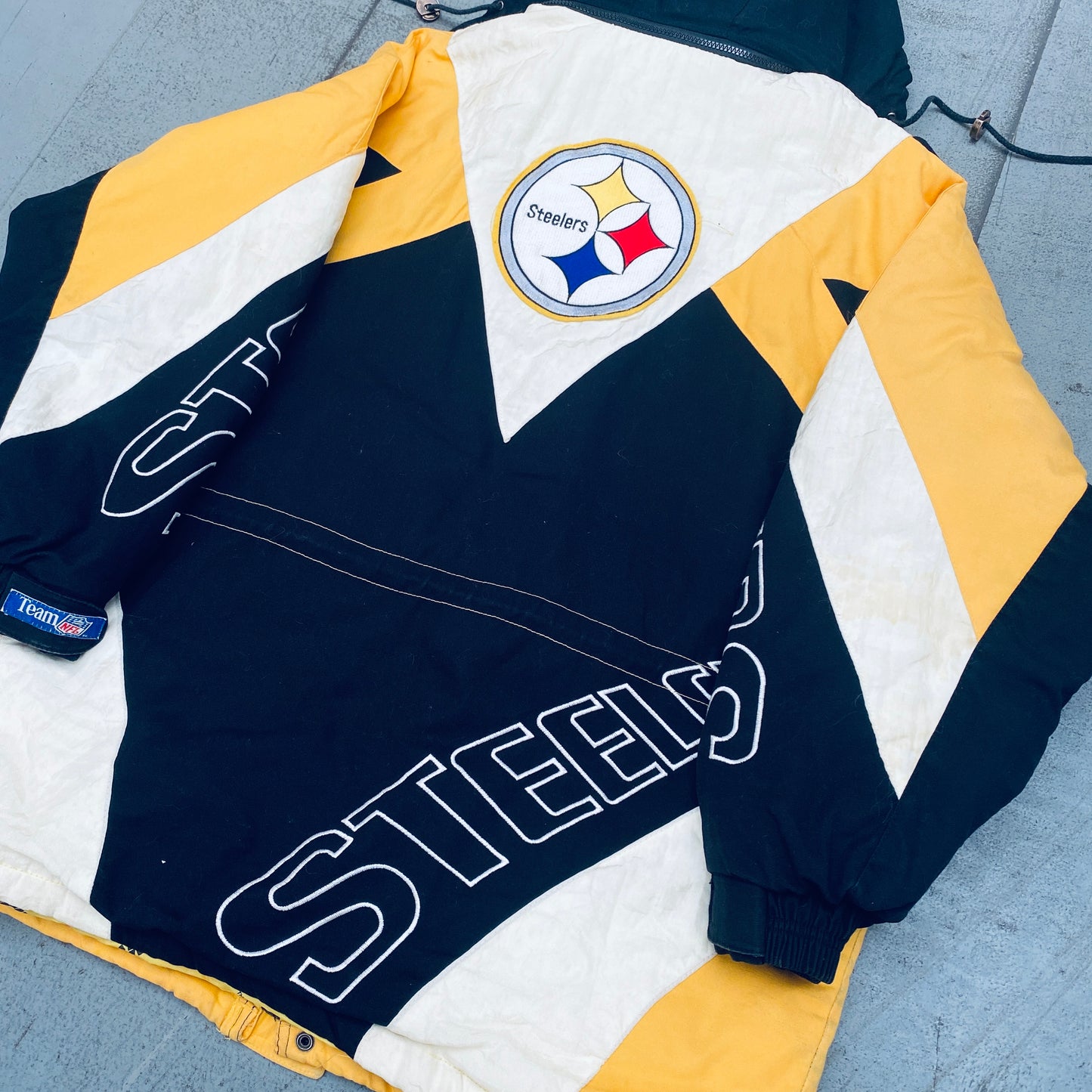 Pittsburgh Steelers: 1990's Triple F.A.T. Goose Fullzip Trench Coat (L/XL)