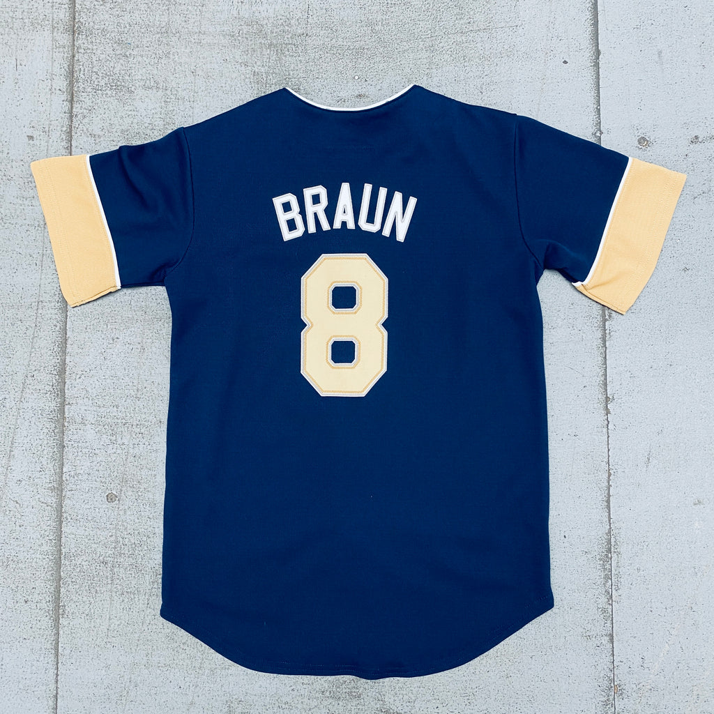 Milwaukee Brewers: Ryan Braun Navy Blue MLB Apparel Fan Jersey (XS