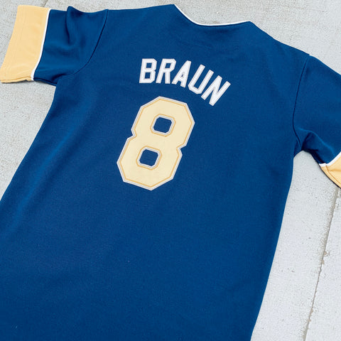 Milwaukee Brewers: Ryan Braun Navy Blue MLB Apparel Fan Jersey (XS