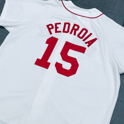 Boston Red Sox: Dustin Pedroia 2007 Rookie White Majestic Stitched
