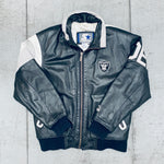 Oakland Raiders: 1990's Leather Fullzip Split Back Starter Jacket (L)