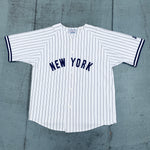 New York Yankees: 1990's David Cone White Pinstripe Stitched Starter Jersey (XL)