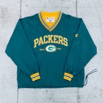 Green Bay Packers: 1990's Champion Embroidered Spellout Sideline Jacket (L/XL)