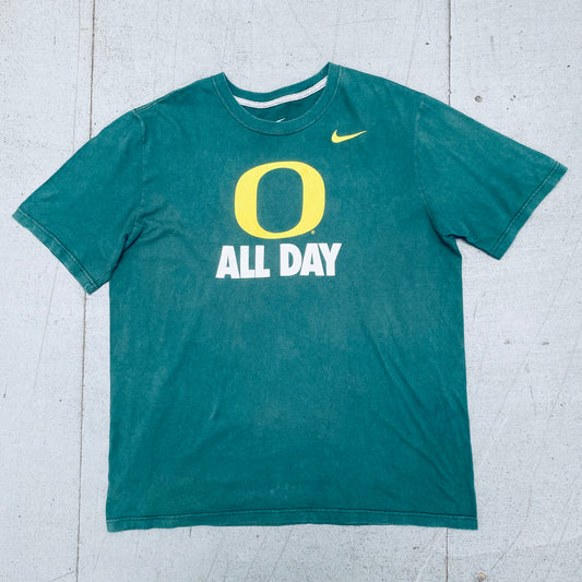 Oregon Ducks: 2000's Nike Graphic Spellout Tee (XL)