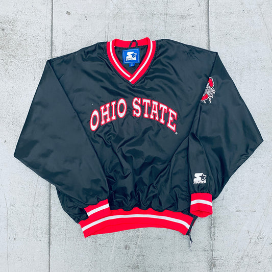 THE Ohio State Buckeyes: 1990's Blackout Spellout Starter Sideline Jacket (XL)