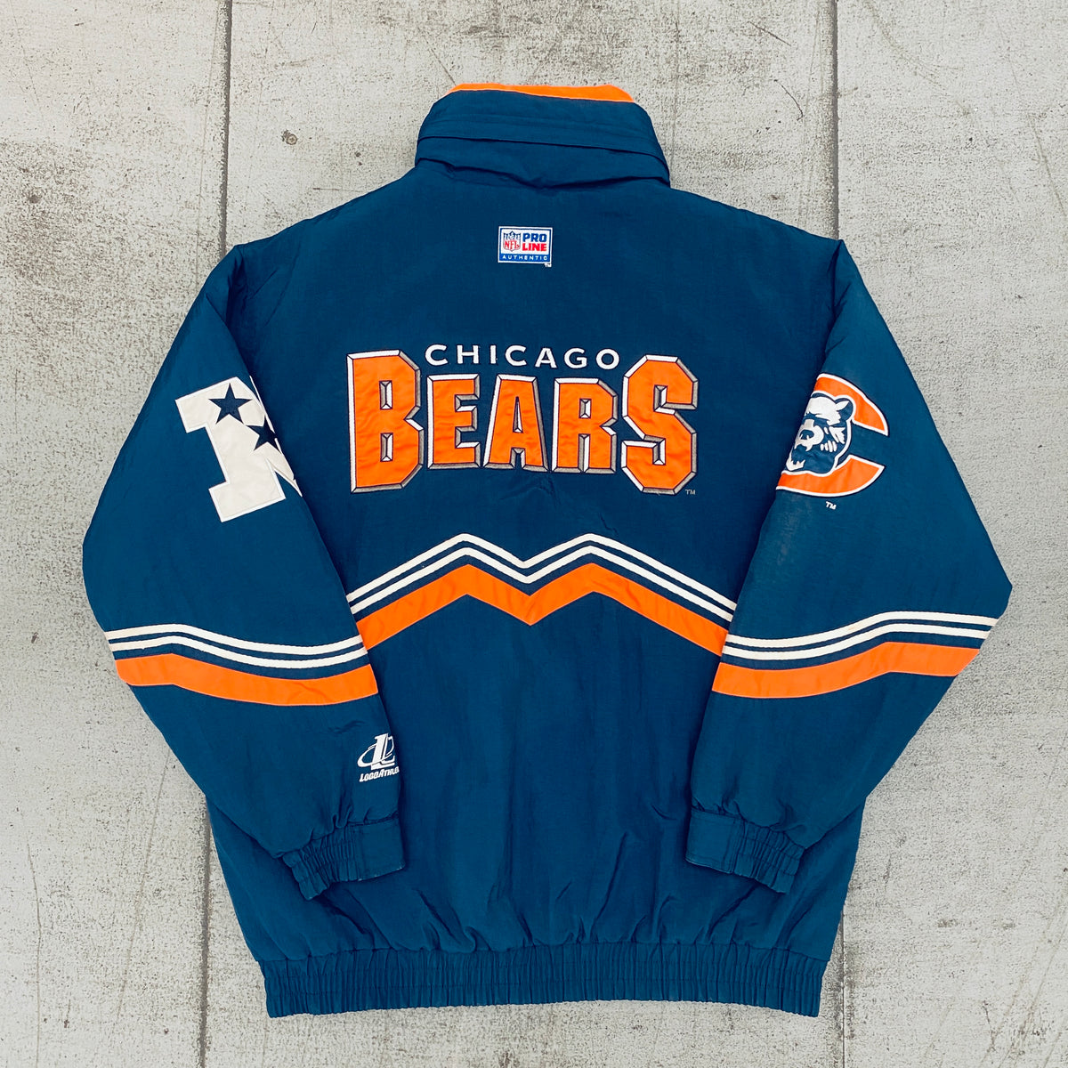 Chicago Bears: 1990's Logo Athletic Diamond Spike Fullzip Proline Jack ...