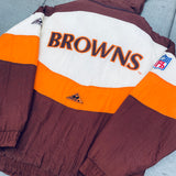 Cleveland Browns: 1990's Apex One Reverse Spellout Wave Fullzip Proline Jacket (L)