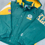 Green Bay Packers: 1990's Fullzip Proline Split Back Starter Jacket (L)