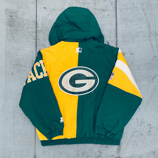 Green Bay Packers: 1990's Fullzip Proline Split Back Starter Jacket (L)