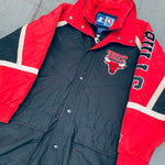 Chicago Bulls: 1990's Fullzip Starter Trench Coat w/ Hood (S)