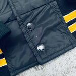 Iowa Hawkeyes: 1980's Satin Reverse Script Spellout Bomber Jacket (S)