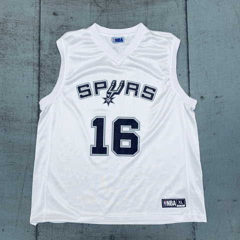 San Antonio Spurs: Pau Gasol 2016/17 White NBA Apparel Jersey (XL