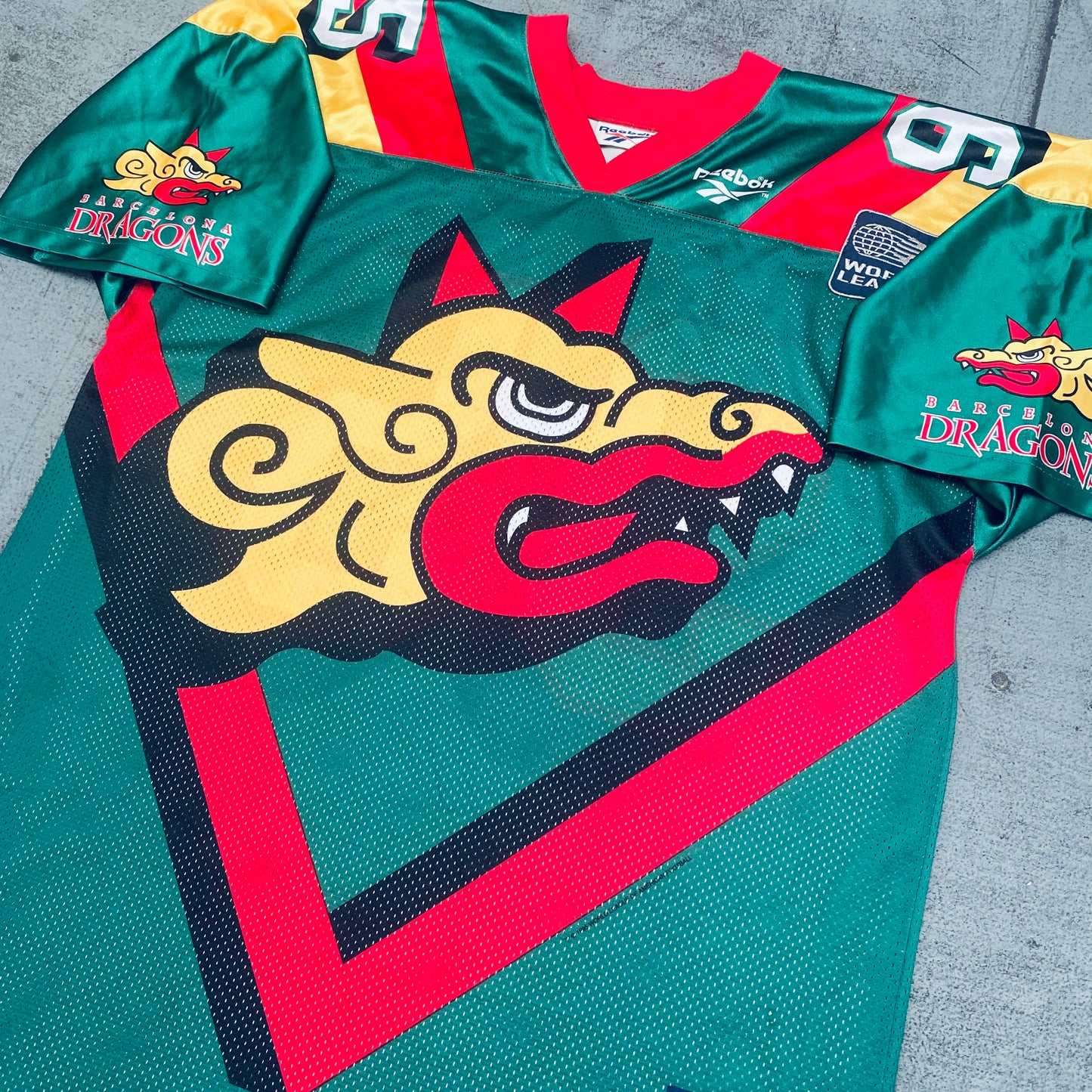 WLAF: Barcelona Dragons 1995 Reebok Jersey (XL)