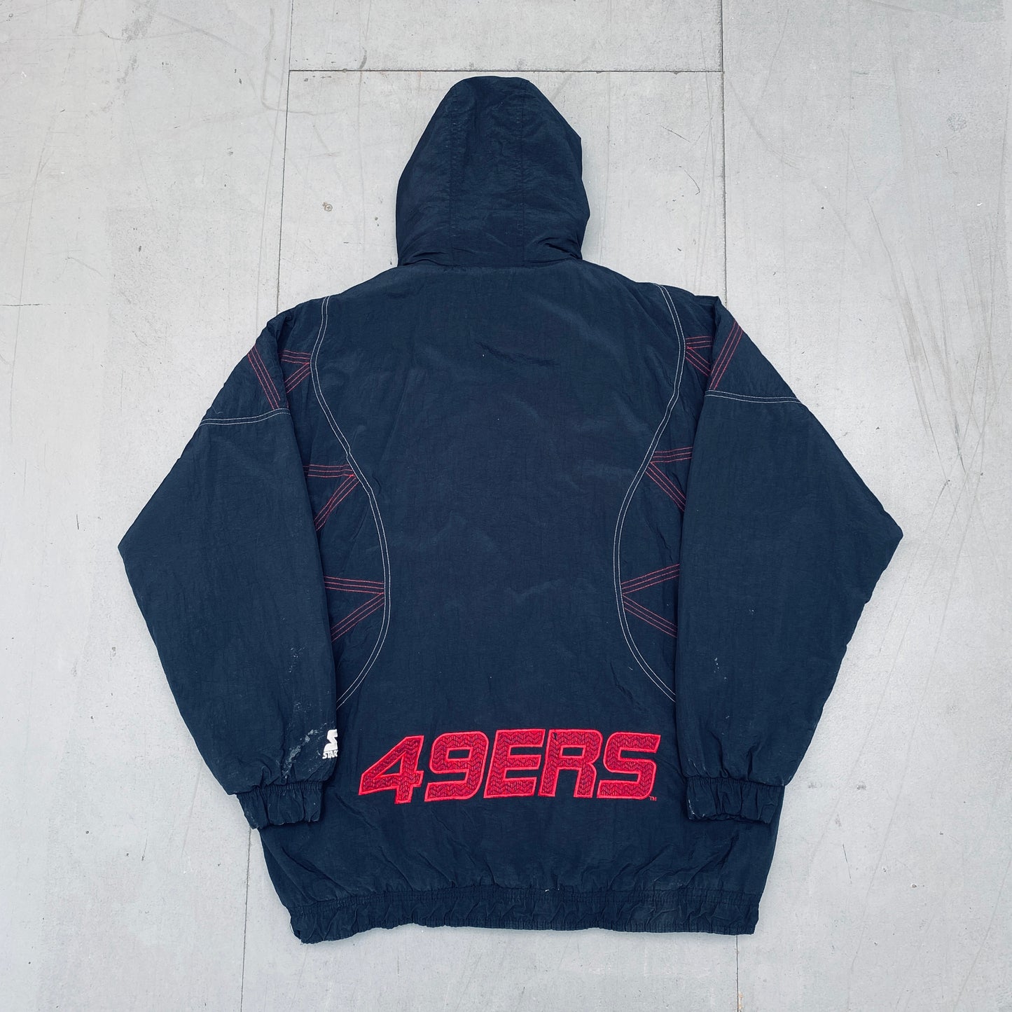 San Francisco 49ers: 1990's Blackout Fullzip Starter Jacket (XXL)