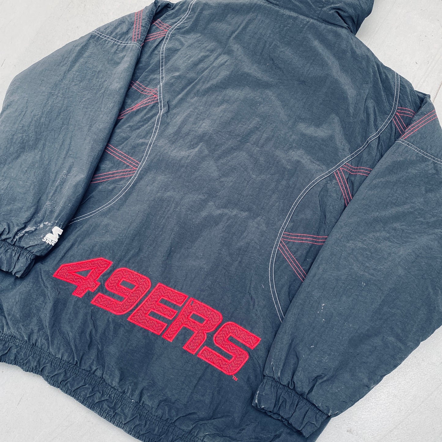 San Francisco 49ers: 1990's Blackout Fullzip Starter Jacket (XXL)