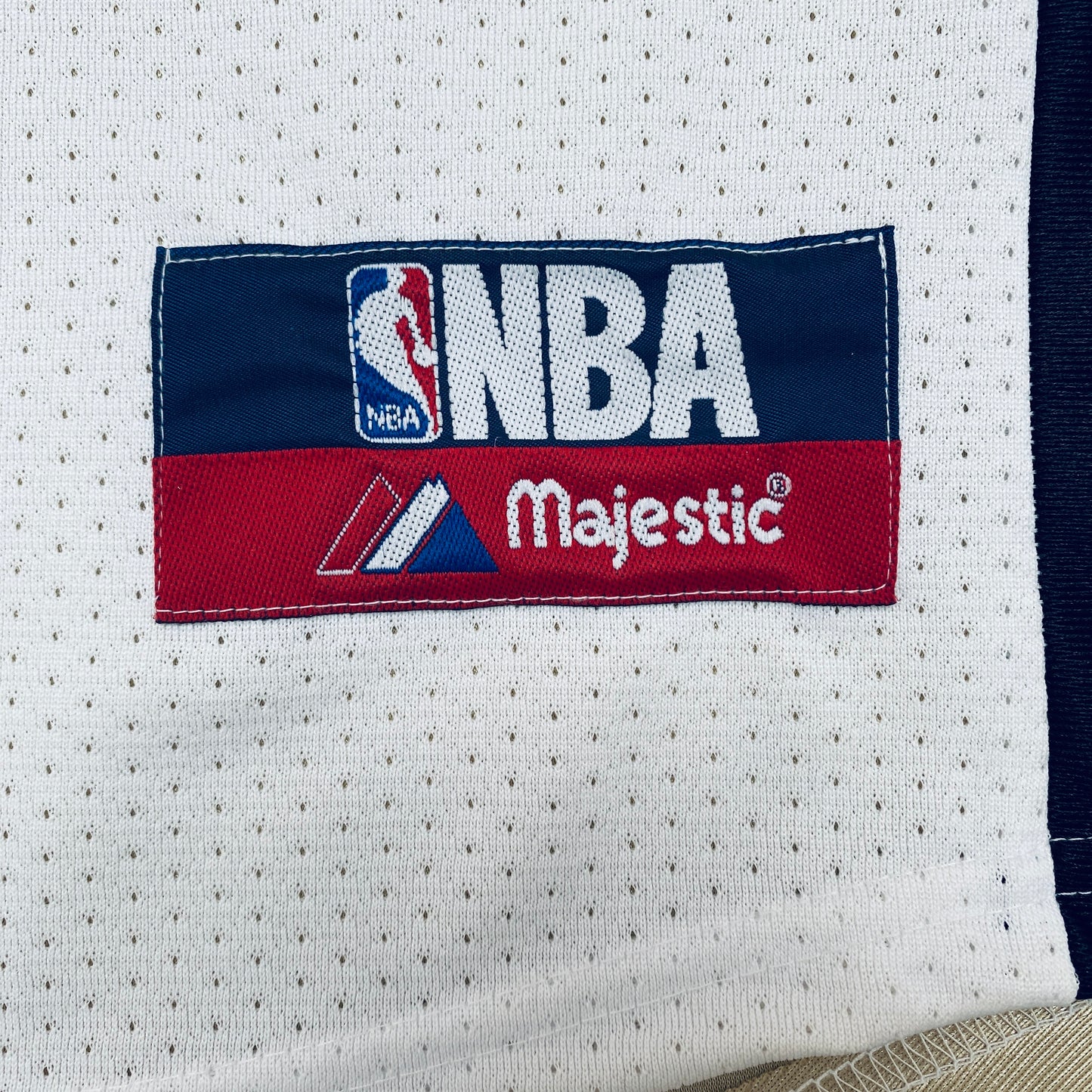 New Jersey Nets: Kenyon Martin 2002/03 White & Gold Majestic Jersey w/ 2003 Finals Patch (L)