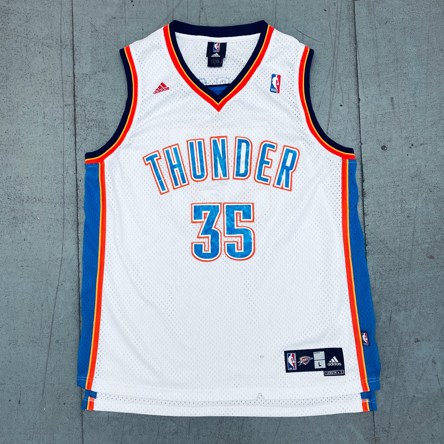 Oklahoma City Thunder: Kevin Durant 2010/11 White Adidas Stitched Jersey (L)