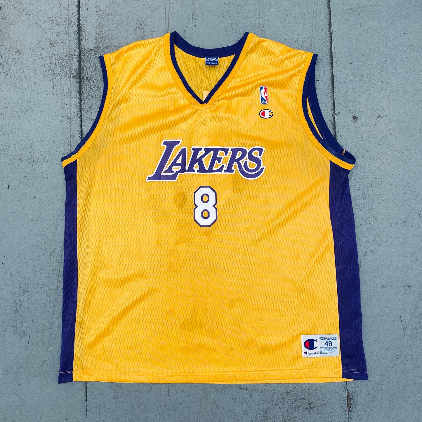 Los Angeles Lakers: Kobe Bryant 1998/99 Yellow Champion Jersey (XL)