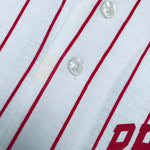 Philadelphia Phillies: 1990's White Pinstripe Russell Athletic Cotton Jersey (L)