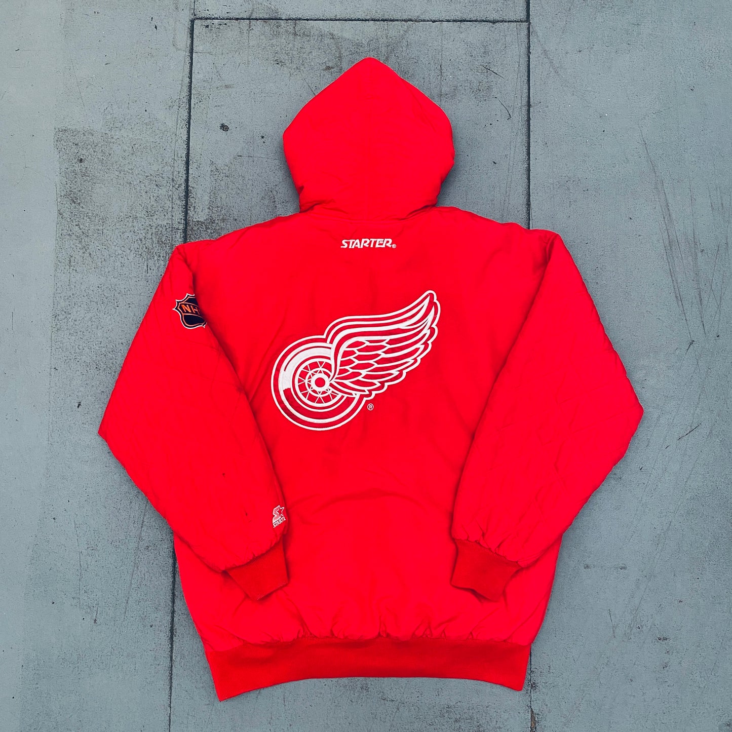 Detroit Red Wings: 1990's Fullzip Starter Parka Jacket (XL)