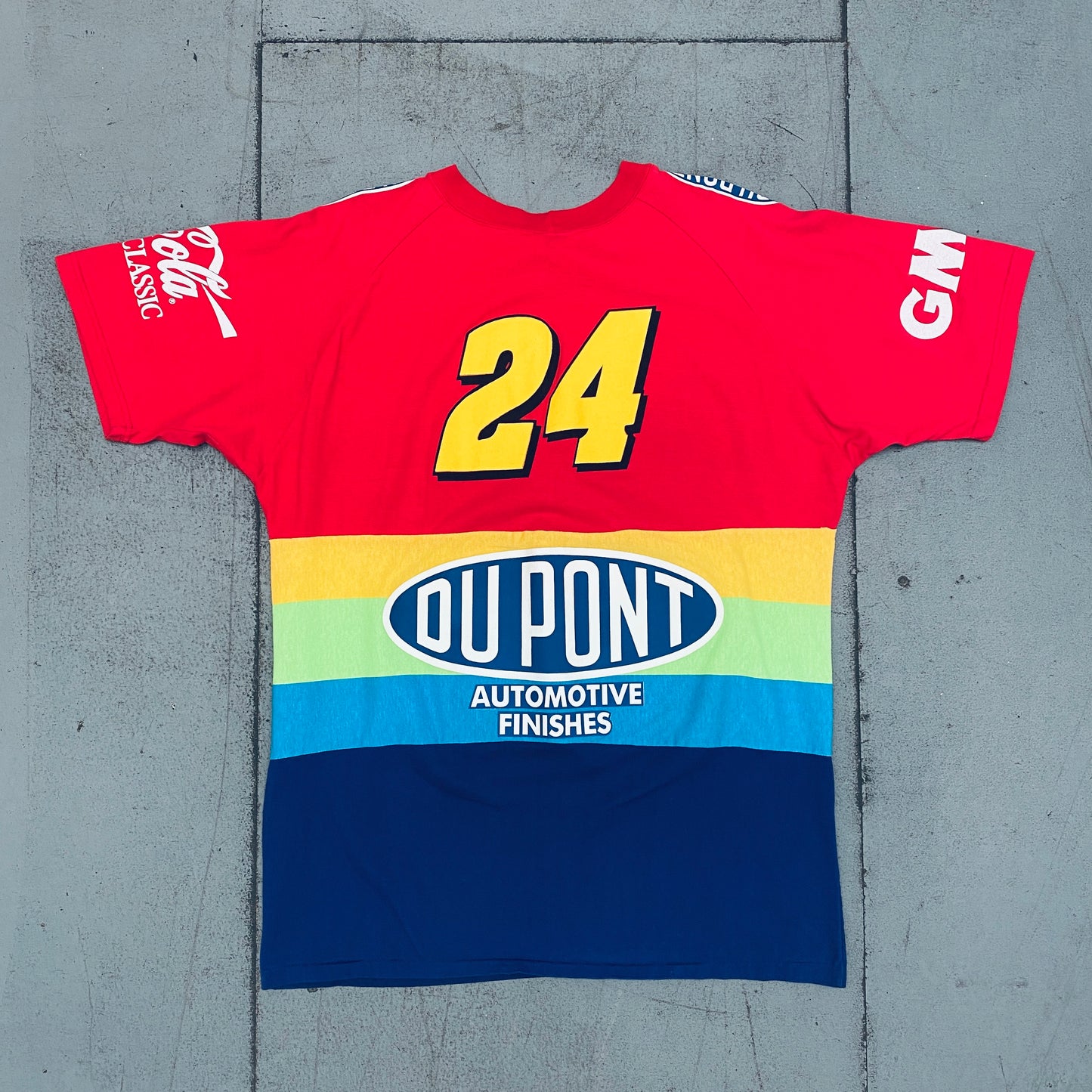 NASCAR: 1995 Chase Authentics Jeff Gordon Winston Cup Champion All Over "Rainbow" Tee (XL)