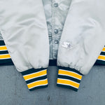 Oakland Athletics: 1980's Silver Satin Diamond Collection Starter Bomber Jacket (S)