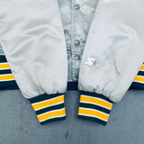 Oakland Athletics: 1980's Silver Satin Diamond Collection Starter Bomber Jacket (S)