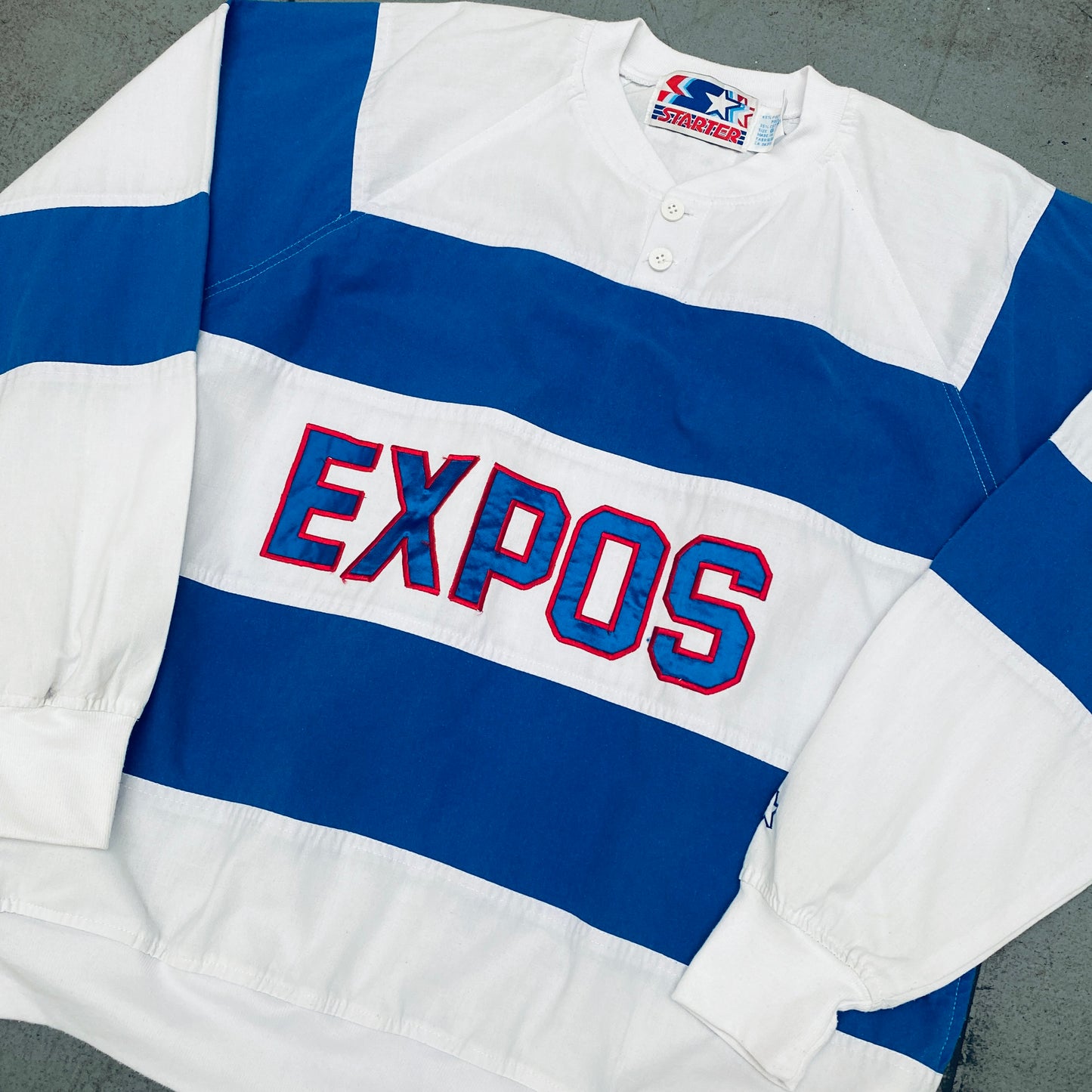 Montreal Expos: 1980's Embroidered Spellout Starter Sweat (L)