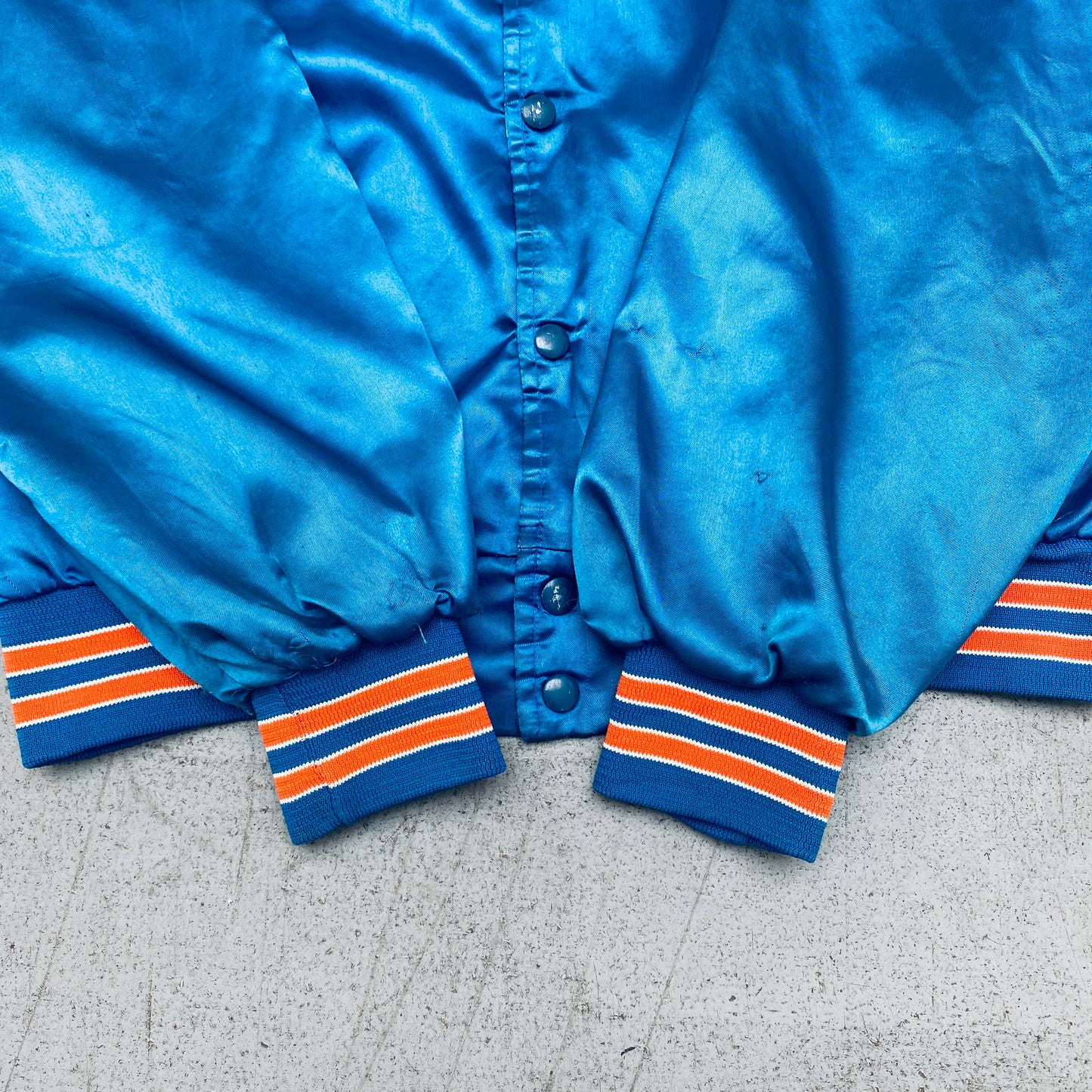 New York Mets: 1980's Chalk Line Satin Stitched Reverse Spellout Bomber Jacket (M/L)